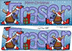 Large Dl Xmas Fraser Rudolph 3D Decoupage