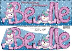 Large Dl Xmas Granddaughter Belle Snowman 3D Decoupage