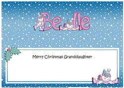 Large Dl Xmas Granddaughter Belle Snowman Matching Insert