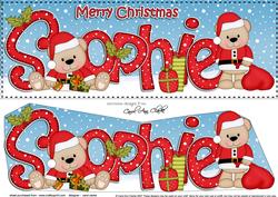 Large Dl Xmas Sophie Livvy Bear 3D Decoupage