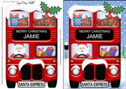 Xmas Santa Express Jamie A5 3D Decoupage