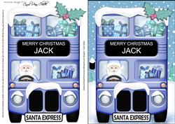 Xmas Santa Express Jack A5 3D Decoupage