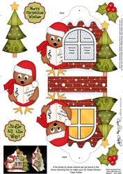 3D Robin Xmas Window Treat Holder Christmas Decoration