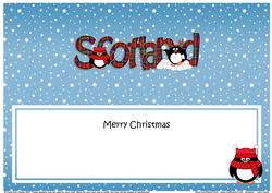 Large Dl Christmas from Scotland Pip Penguin Insert