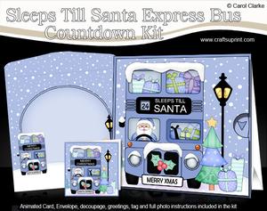 3D Christmas Santa Sleeps Till Santa Express Animated Card