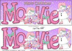 Large Dl Xmas Mollie Snowmen 3D Decoupage