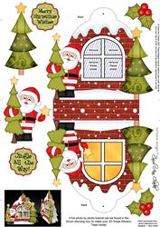 3D Santa Xmas Window Treat Holder Christmas Decoration