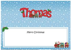 Large Dl Xmas Thomas Santa's Train Insert