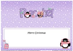 Large Dl Xmas Rachel Penguins Insert