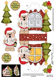 3D Livvy Bear Xmas Window Treat Holder Christmas Decoration