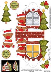 3D Robins Xmas Window Treat Holder Christmas Decoration