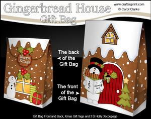 3D Xmas Singing Snowman Gingerbread House Gift Bag Mini Kit