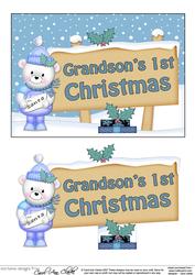 5x7 Grandson's 1st Christmas Signpost Easicut Decoupage