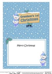 5x7 Grandson's 1st Christmas Signpost Insert