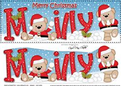Large Dl Xmas Milly Livvy Bear 3D Decoupage