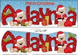 Large Dl Xmas Alayna Livvy Bear 3D Decoupage