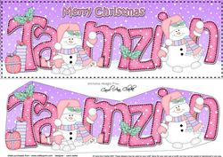 Large Dl Xmas Tamzin Snowmen 3D Decoupage