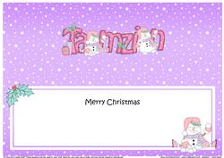 Large Dl Xmas Tamzin Snowmen Matching Insert