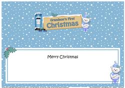 Lge Dl 1st Xmas Grandson Teddy Ed Signpost Insert