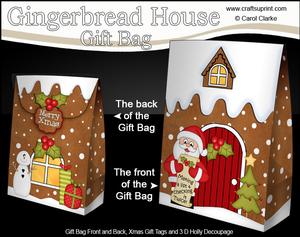 3D Xmas Santa's List Gingerbread House Gift Bag Mini Kit