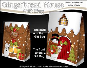 3D Xmas Snowman Gingerbread House Gift Bag Mini Kit