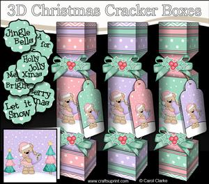 3D Livvy Bear Snowy Scene Christmas Cracker Boxes