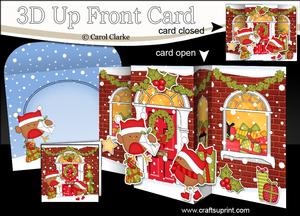 3D Xmas Bobbin Robin Up Front Card Decoupage