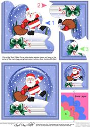 Xmas Santa Snowglobe Shell Edged Corner Stacker
