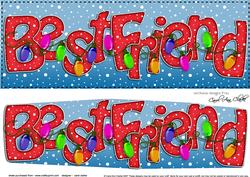 Large Dl Xmas Best Friend Lights 3D Decoupage