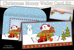 Christmas Snowman Money or Gift Wallet Card Kit