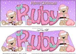 Large Dl Xmas Ruby Livvy Bear 3D Decoupage