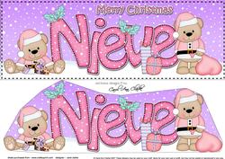 Large Dl Xmas Nieve Livvy Bear 3D Decoupage