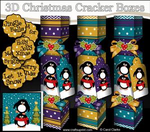 3D Pip Penguins Snowy Scene Christmas Cracker Boxes