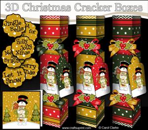 3D Snowman Snowy Scene Christmas Cracker Boxes