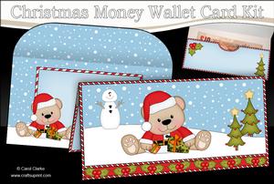 Christmas Livvy Bear Money or Gift Wallet Card Kit