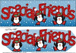 Large Dl Xmas Special Friends Penguins 3D Decoupage