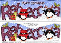 Large Dl Xmas Rebecca Pip Penguin 3D Decoupage