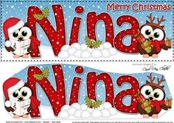 Large Dl Xmas Nina Little Hoot Owls 3D Decoupage