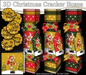 3D Rudolph Snowy Scene Christmas Cracker Boxes