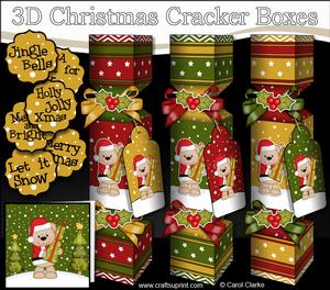 3D Livvy Bear Snowy Scene Christmas Cracker Boxes