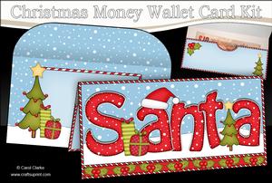 Xmas Santa Hat Money or Gift Wallet Card Kit