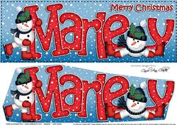 Large Dl Xmas Marley Snowmen 3D Decoupage