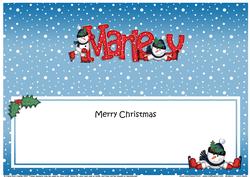 Large Dl Xmas Marley Snowmen Insert