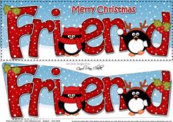 Large Dl Xmas Friend Penguins 3D Decoupage