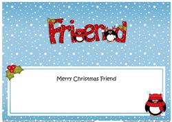 Large Dl Xmas Friend Penguin Insert
