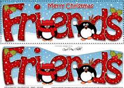 Large Dl Xmas Friends Penguins 3D Decoupage