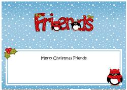 Large Dl Xmas Friends Penguin Insert