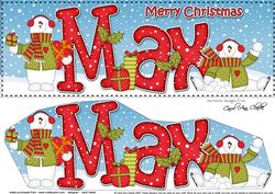 Large Dl Xmas Max Snowman 3D Decoupage