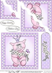 Princess Piggywig Quick Card with Wavy Corner Side Stacker