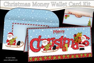 Christmas Sledging Santa Money or Gift Wallet Card Kit